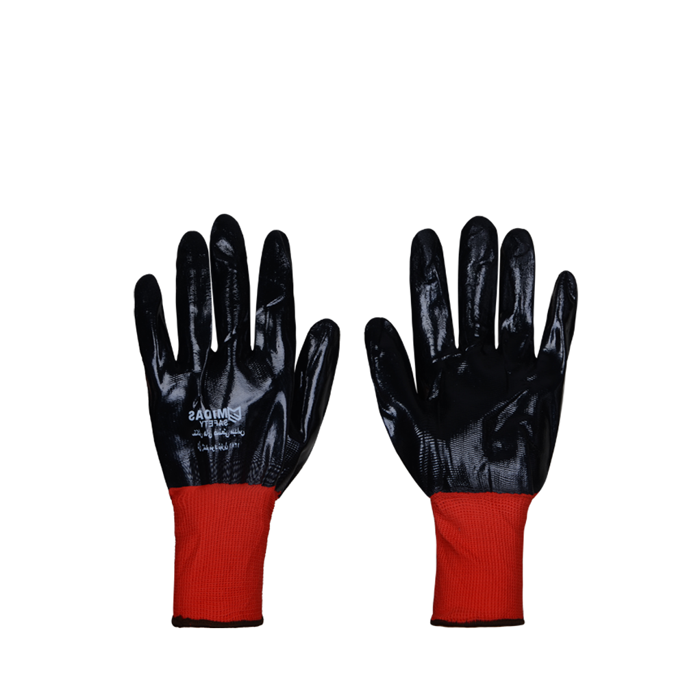 دستکش ایمنی تمام مواد نیتریل میداس